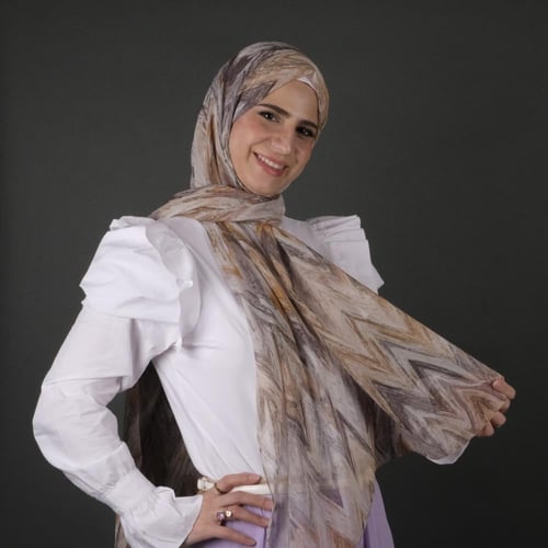 طرحة شيفون ديجيتال شهري