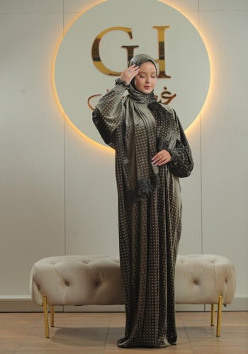 شرشف صلاة غنى حجاب مخمل منقط