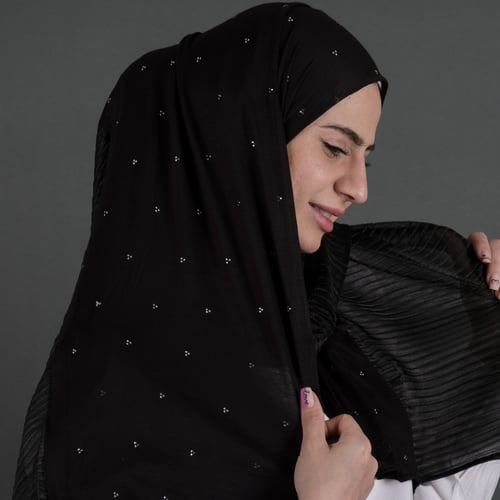 طرجة جوري نص قطن بستراس بنص بليسيه