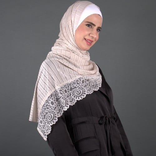 طرحة جوري ليكرا بدانتيل