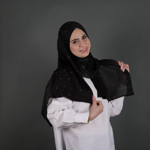 طرجة جوري نص قطن بستراس بنص بليسيه