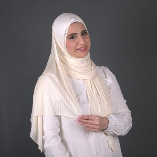 طرحة قطن خفيف مضلع بستراس