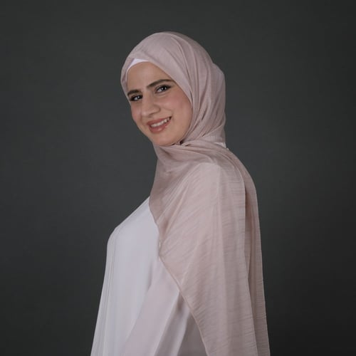 طرحة جوري شيفون بليسيه