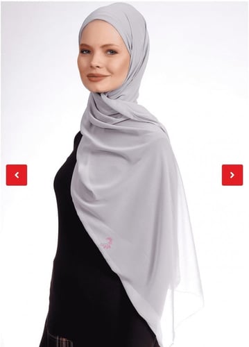 حجاب جاهز شيفون مع بونيه قطن