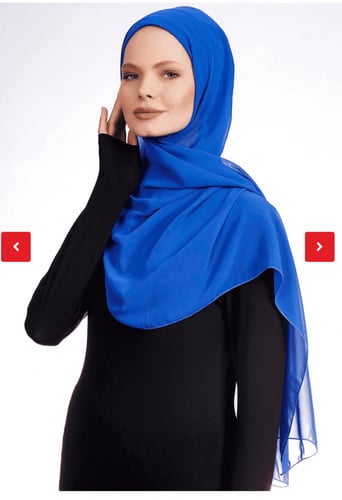 حجاب جاهز شيفون مع بونيه قطن