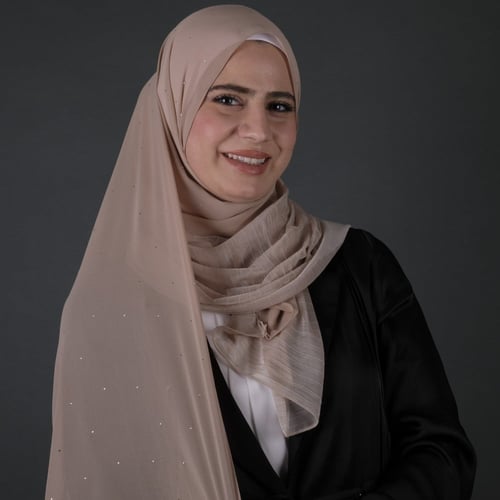 طرحة جوري نص شيفون بستراس و نص مكسر