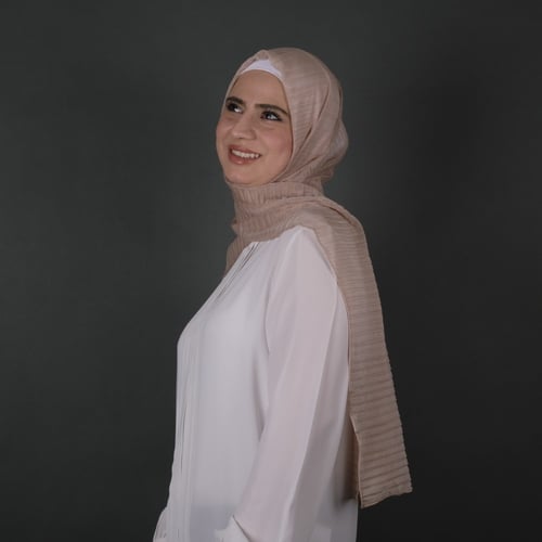 طرحة جوري شيفون بليسيه