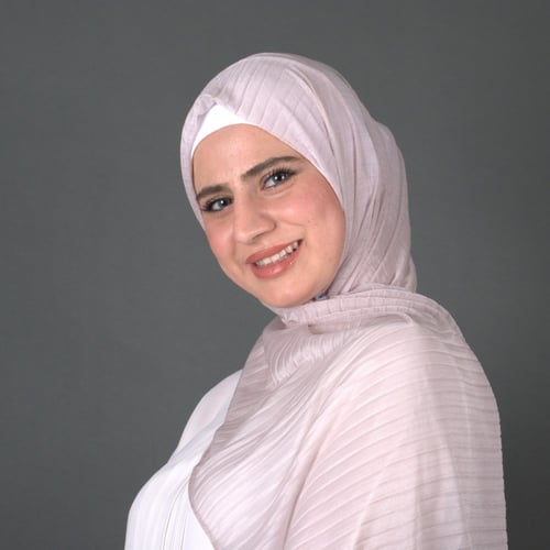 طرحة جوري شيفون بليسيه