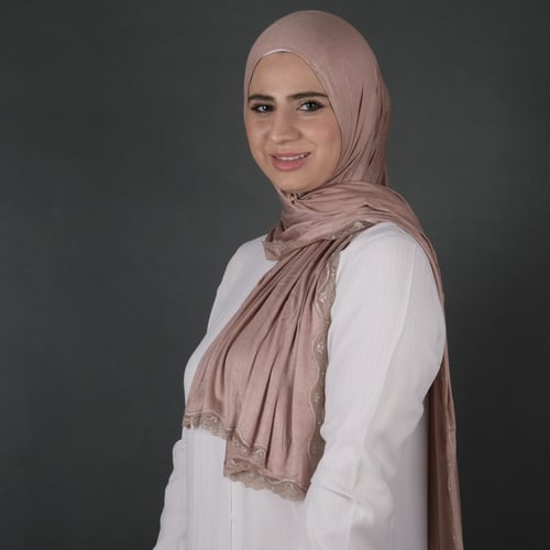 طرحة قطن كويتي بدانتيل رفيع