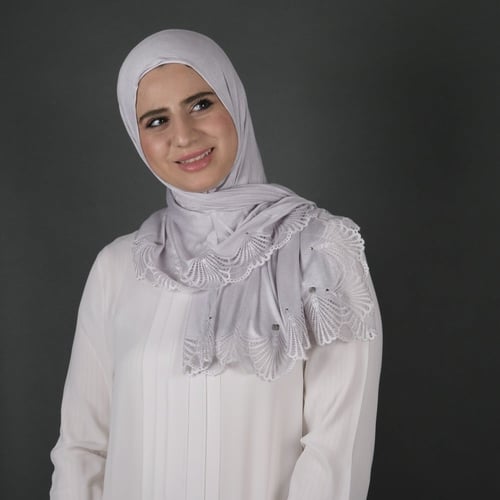 طرحة قطن كويتي بطرف دانتيل