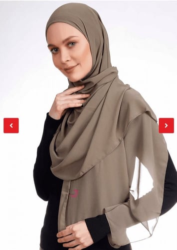 حجاب جاهز شيفون مع بونيه قطن