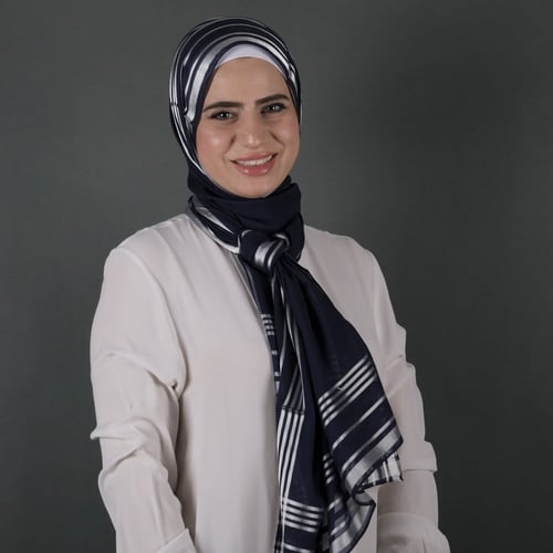 طرحة شيفون بوردن تركي مخطط