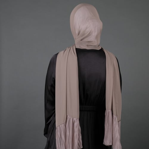 طرحة جوري شيفون بطرف بليسيه