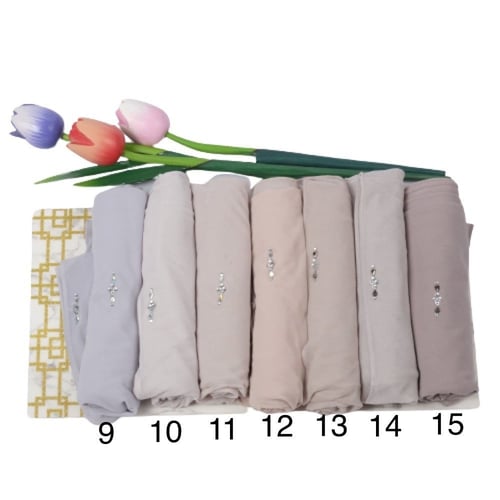 طرحة جوري شيفون فرنسي بستراس