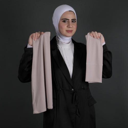 حجاب كرم قطعتين بغجاتي