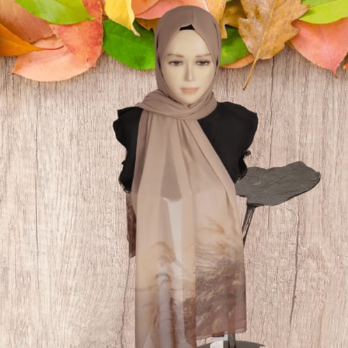 شال شيفون تركي منقوش