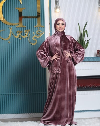 شرشف صلاة غنى حجاب مخمل منقط