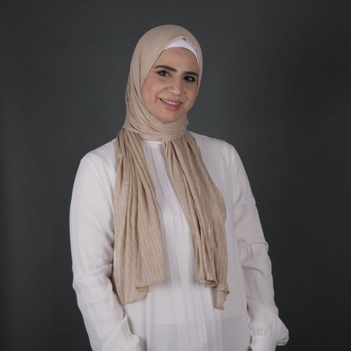 طرحة كويتي قطن مضلع بستراس مربع