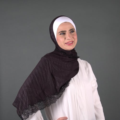 طرحة جوري ليكرا بدانتيل