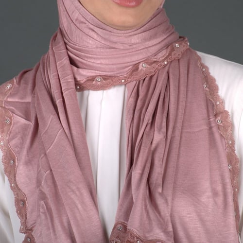 طرحة قطن كويتي بدانتيل رفيع