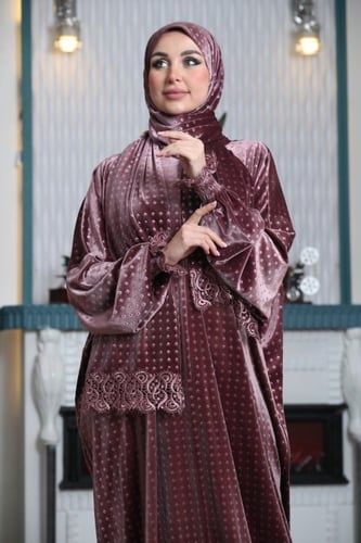 شرشف صلاة غنى حجاب مخمل منقط