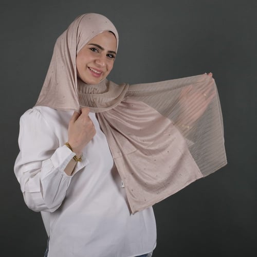 طرجة جوري نص قطن بستراس بنص بليسيه