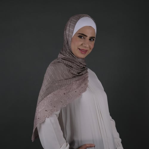 طرحة جوري ليكرا بدانتيل