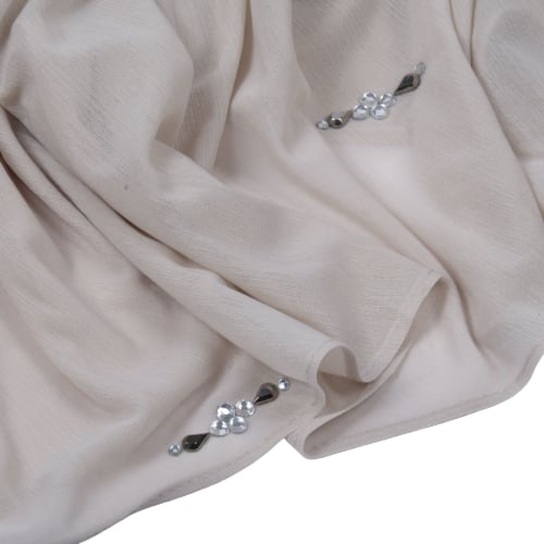 طرحة جوري شيفون فرنسي بستراس