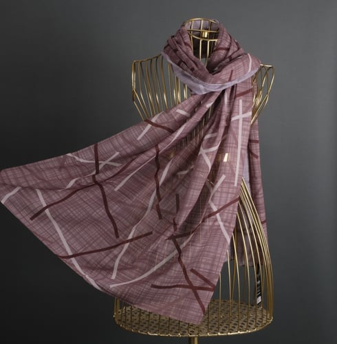 طرحة بوردن شال شيفون موشح