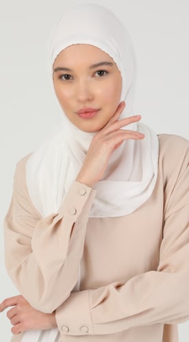 حجاب جاهز شيفون مع بونيه تغطي الرقبة