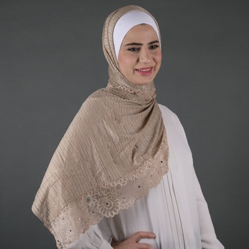 طرحة جوري ليكرا بدانتيل