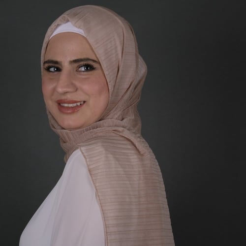 طرحة جوري شيفون بليسيه