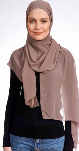 حجاب جاهز شيفون مع بونيه قطن