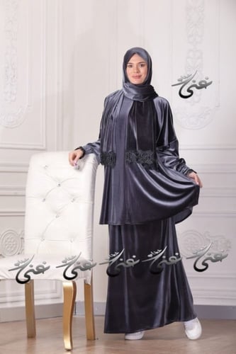 شرشف غنى حجاب قطعتين مخمل شتوي