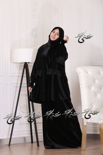 شرشف غنى حجاب قطعتين مخمل شتوي