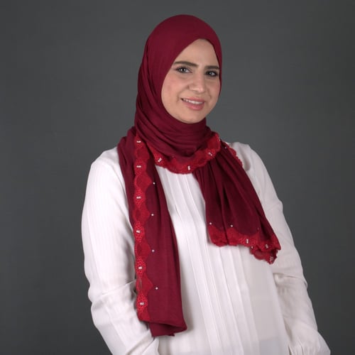 طرحة قطن كويتي بدانتيل رفيع