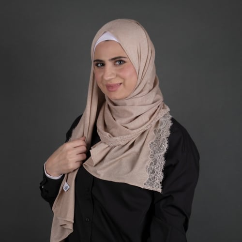 طرحة جوري شاش ودانتيل