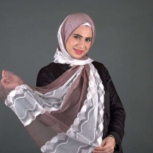 طرحة كشمير بشرحات دانتيل