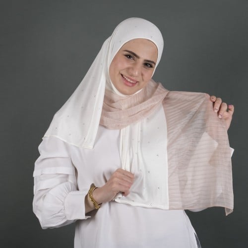 طرجة جوري نص قطن بستراس بنص بليسيه