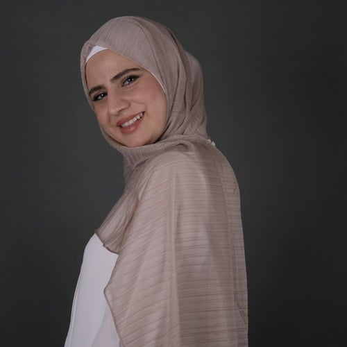 طرحة جوري شيفون بليسيه