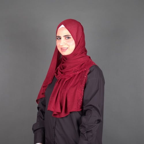 طرحة جوري شاش ودانتيل