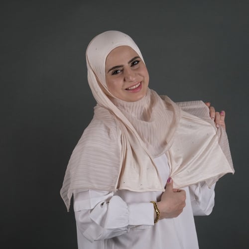 طرجة جوري نص قطن بستراس بنص بليسيه