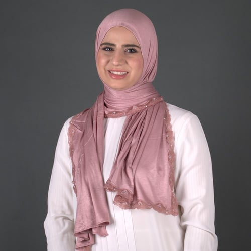 طرحة قطن كويتي بدانتيل رفيع