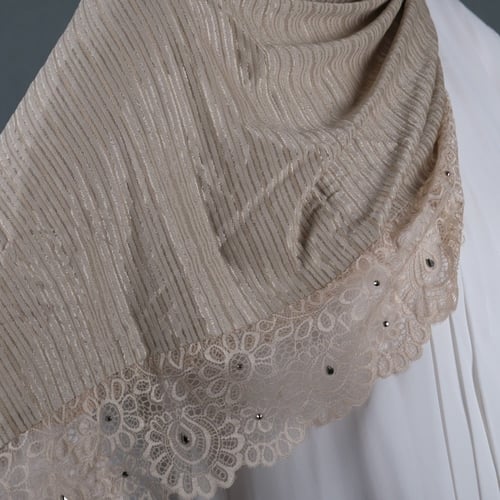 طرحة جوري ليكرا بدانتيل