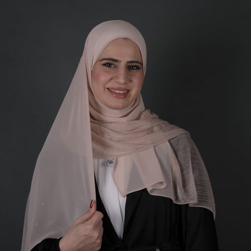 طرحة جوري نص شيفون بستراس و نص مكسر