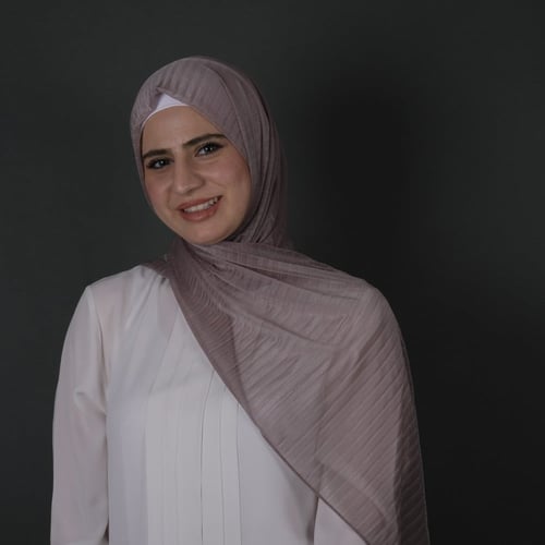 طرحة جوري شيفون بليسيه