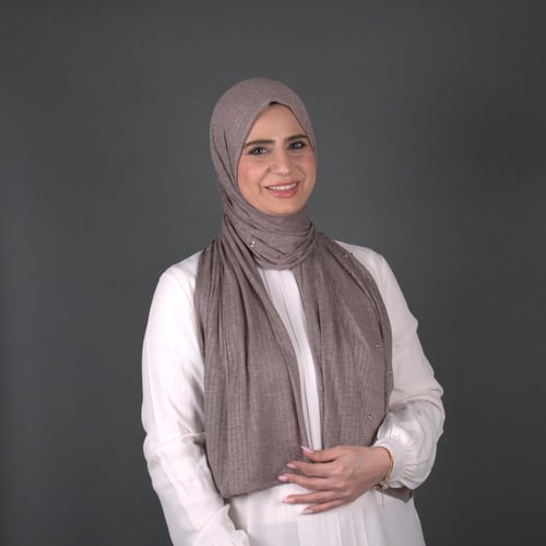 طرحة كويتي قطن مضلع بستراس مربع