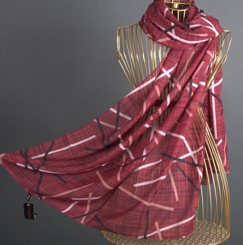 طرحة بوردن شال شيفون موشح