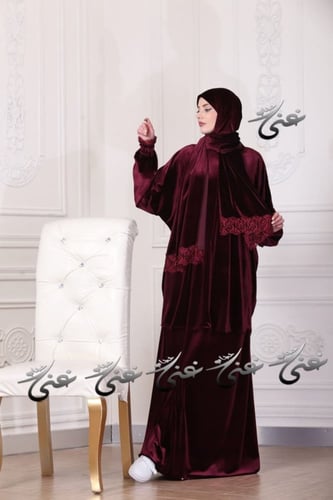 شرشف غنى حجاب قطعتين مخمل شتوي