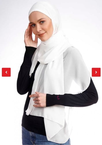 حجاب جاهز شيفون مع بونيه قطن